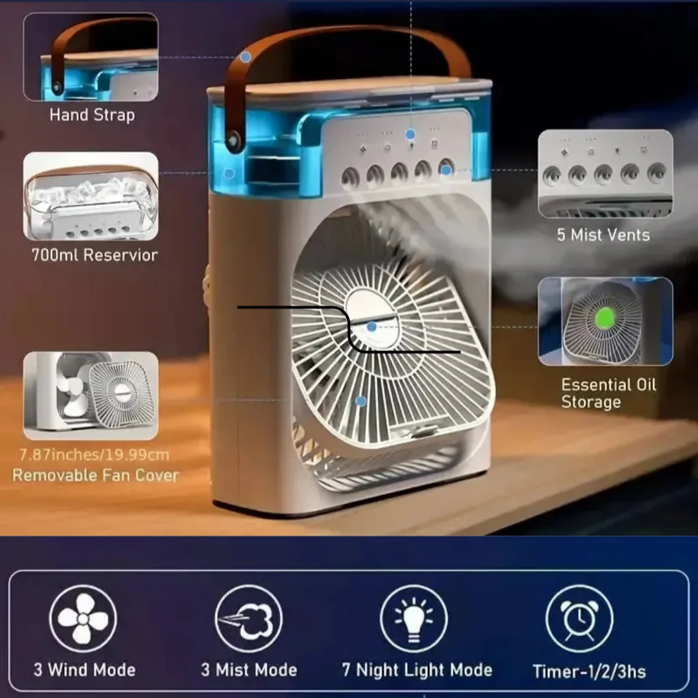 Mini Ventilador Humidificador Portátil ¡Se acabó el calor!