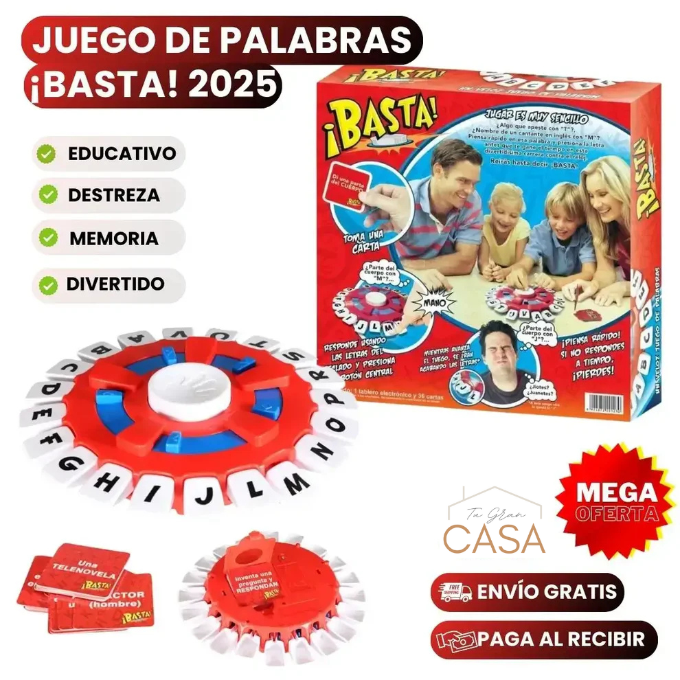 ¡BASTA! JUEGO DE PALABRAS, DESARROLLA DESTREZA, MEMORIA Y VOCABULARIO✅
