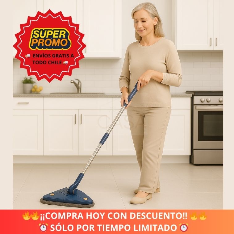 Mopa Triangular 360° ¡No te esfuerces por limpiar!